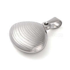 変色しない304ステンレススチールペンダント  シェルシェイプチャーム  ステンレス鋼色  21x21x7mm  穴：6.8x3.2mm&nbsp;STAS-R229-20P