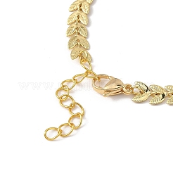 Leaf Brass Brass Handmade Cobs Link Chains Bracelets&nbsp;BJEW-JB12818