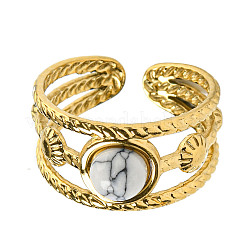 Ion Plating(IP) 304 Stainless Steel Open Cuff Rings&nbsp;RJEW-C079-14G