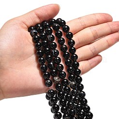 Natural Black Agate Beads Strands&nbsp;X-G-G391-8mm-01