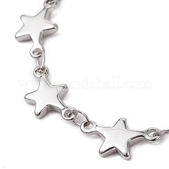 304 Stainless Steel Star Link Chain Bracelet Makings for Women&nbsp;X1-AJEW-TA00028