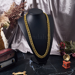 1Pc 14.5MM Aluminum Alloy Cuban Link Chain Necklaces&nbsp;NJEW-SP0001-21B