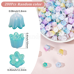 280Pcs 7 Colors Iridescent Plating Acrylic Beads&nbsp;MACR-SP0001-87