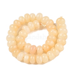 天然石イエロージェイド翡翠ビーズ連売り  ロンデル  8x5mm  穴：1mm  約40個/連  7.80''（19.8センチメートル）&nbsp;X-G-T138-74B