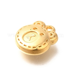 イオンプレーティング（IP）304ステンレスペンダント  ベアヘッドチャーム  18KGP本金メッキ  15.5x13.5x4.8mm  穴：1.6mm&nbsp;STAS-I321-70G