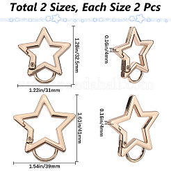 4Pcs 2 Styles Zinc Alloy Spring Gate Rings&nbsp;FIND-GF0007-56KCG
