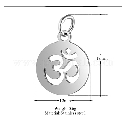 Non-Tarnish Chakra Theme 304 Stainless Steel Pendants&nbsp;CHAK-PW0001-031P