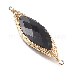 Faceted Glass Horse Eye Links Connector Charms&nbsp;PALLOY-JF04803