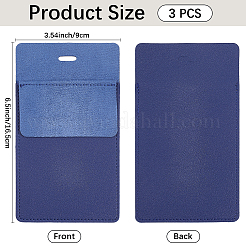医師や看護師向けの長方形PUレザーポケットペンバッグ  ミッドナイトブルー  160x90x5mm&nbsp;LS-AJEW-WH20060-95A