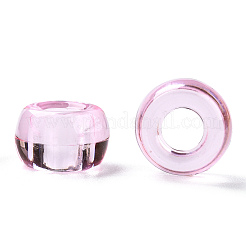透明プラスチックビーズ  バレル  パールピンク  9x6mm  穴：3.8mm  約1950個/500g&nbsp;KY-T025-01-E10