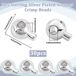 30Pcs Brass Crimp Beads&nbsp;KK-BBC0024-22S