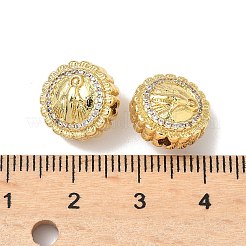 Brass Micro Pave Cubic Zirconia Beads&nbsp;KK-Q068-44G