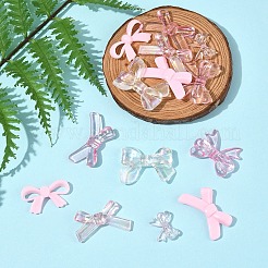 70 個 7 スタイル不透明 & 透明アクリルビーズ  蝶結び  ミックスカラー  14~24.5x18~34.5x4.5~6.5mm  穴：1.6~2mm  10個/スタイル&nbsp;MACR-FS0002-14