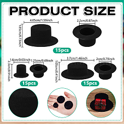 45Pcs 3 Styles Mini Resin Doll Hat&nbsp;DIY-GA0009-55