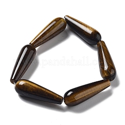 天然石タイガーアイビーズ連売り  ティアドロップ  30~30.5x10~10.5mm  穴：1.4mm  約6個/連  7.13~7.20インチ（18.1~18.3cm）&nbsp;G-P528-H14-01