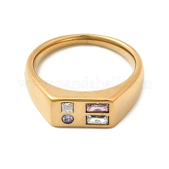 Stainless Steel Pave Colorful Cubic Zirconia Finger Rings&nbsp;SA-CBA90C5-04C-G