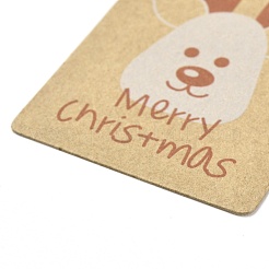 長方形の紙のギフトタグ  hange tags  美術工芸用  クリスマスをテーマにした模様  鹿の模様  5.5x3.6x0.04cm  穴：4mm  100個/袋&nbsp;CDIS-L005-A06