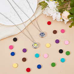 2 Sets Alloy Hollow Essential Oil Diffuser Perfume Locket Pendant 304 Stainless Steel Chain Necklaces&nbsp;NJEW-HS0001-22A