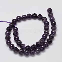 天然石アメジストラウンドビーズ連売り  10mm  穴：1mm  約39個/連  15.1インチ&nbsp;G-M304-18-10mm