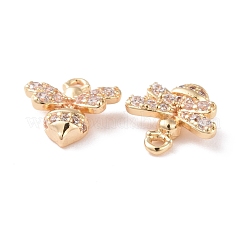 Brass Micro Pave Clear Cubic Zirconia Charms&nbsp;KK-G418-11G