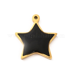 304ステンレススチールエナメルチャーム  星のチャーム  ゴールドカラー  ミックスカラー  14.5x13x1.4mm  穴：1mm&nbsp;STAS-A078-09G
