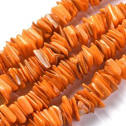 天然淡水シェルビーズ連売り  正方形  ミックスカラー  11~16.5x10~13x1~7mm  穴：1.2mm  約190個/連  14.96インチ（38cm）&nbsp;SHEL-C001-10