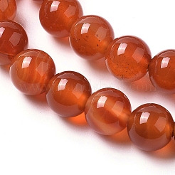 天然石瑪瑙ビーズ連売り  染め  ラウンド  レッド  8mm  穴：1.4mm  約48個/連  15インチ&nbsp;G-I261-B01-8mm