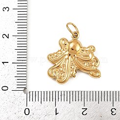 304ステンレスペンダント  丸カン付き  ゴールドカラー  タコ  18x19x5mm  穴：4.5mm&nbsp;LS-STAS-K307-01D-G