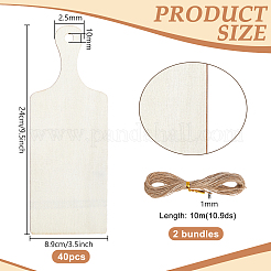 40Pcs Rectangle Unfinished Wood Cutouts&nbsp;DIY-PH0034-73