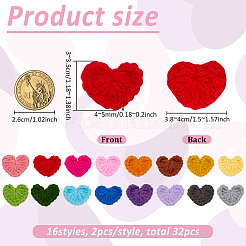 32Pcs 16 Colors Polyester Cabochons&nbsp;DIY-FG0008-63
