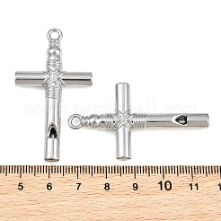 チベット風合金ビッグサイズペンダントトップ  クロスチャーム  アンティークシルバー  50x28x5.5mm  穴：3mm&nbsp;AL-CBA2376-13AS