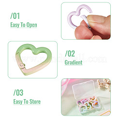 10Pcs 10 Colors Baking Paint Alloy Spring Gate Rings&nbsp;FIND-TA0009-95