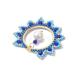 Glass Seed Beaded Sun Pendants&nbsp;PALLOY-MZ00857-01