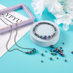 Rack Plating Rainbow Color 304 Stainless Steel Beads&nbsp;FIND-MP0001-07