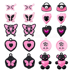 20Pcs 10 Style Spray Painted Alloy Pendants&nbsp;FIND-TA0002-89