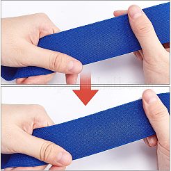 超幅広の厚手の平らなゴムバンド  ウェビング衣類縫製アクセサリー  ミディアムブルー  40mm&nbsp;EC-WH0016-B-S033