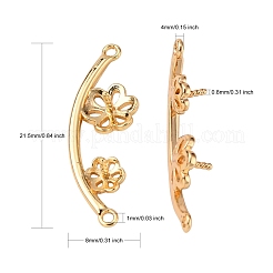 Brass Screw Eye Peg Bails Links Connectors&nbsp;KK-T062-114G-NF