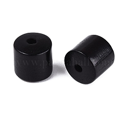染色されていない天然木ビーズ  バレル  ブラック  8~8.5x8~8.5mm  穴：1.8mm  約980個/500g&nbsp;WOOD-ZX010-06