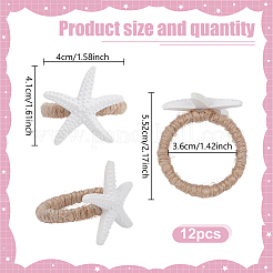12Pcs Resin Starfish Napkin Rings&nbsp;DIY-GO0002-95