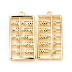 真鍮チャーム  カドミウムフリー＆ニッケルフリー＆鉛フリー  そろばんチャーム  18KGP本金メッキ  24x12x3mm  穴：1.4mm&nbsp;KK-B062-09G