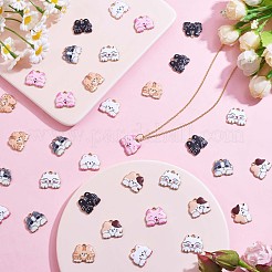 35 Pieces Cat Enamel Charm Pendant Alloy Enamel Animal Charm Mixed Color for Jewelry Necklace Bracelet Earring Making Crafts&nbsp;JX249A