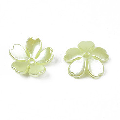 スプレーペイントabsプラスチック模造真珠ビーズ  花  ミックスカラー  14x15x4mm  穴：1.5mm&nbsp;MACR-N013-002