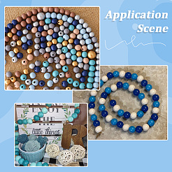 600Pcs 5 Colors Dyed Natural Wood Beads&nbsp;WOOD-SC0002-39