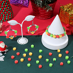 手作りポリマー粘土ビーズ 130g  りんご  ミックスカラー  9~10x7.5~9.5x4.5mm  穴：1.8mm&nbsp;CLAY-SC0002-63A