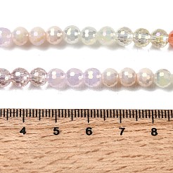 電気メッキガラスビーズセット  ラウンド  ファセット(32ファセット)  グラデーションカラー  パールピンク  6mm  穴：1.2mm  約61個/連  12.60''（32センチメートル）&nbsp;EGLA-D300-06-6mm-16
