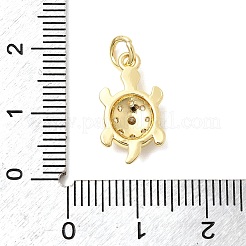 Brass Pave Clear Cubic Zirconia Pendants&nbsp;KK-G554-08F-G