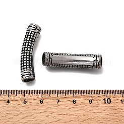 304ステンレスチューブビーズ  カーブチューブ  ソリッド  アンティークシルバー  37.5x8.5mm  穴：6mm&nbsp;STAS-D382-07AS