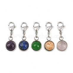 Natural Mixed Stone Charms Pendant Decorations&nbsp;HJEW-JM04211-01