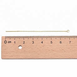 スターリングシルバースタッドピアスパーツ  アメリカンピアス  ベネチアンチェーン  ゴールドカラー  68~70x0.65mm  穴：1~2mm&nbsp;X-STER-E051-B-01G