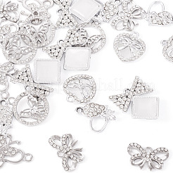 24Pcs 6 Styles Alloy Crystal Rhinestone Pendants&nbsp;FIND-TA0006-20P